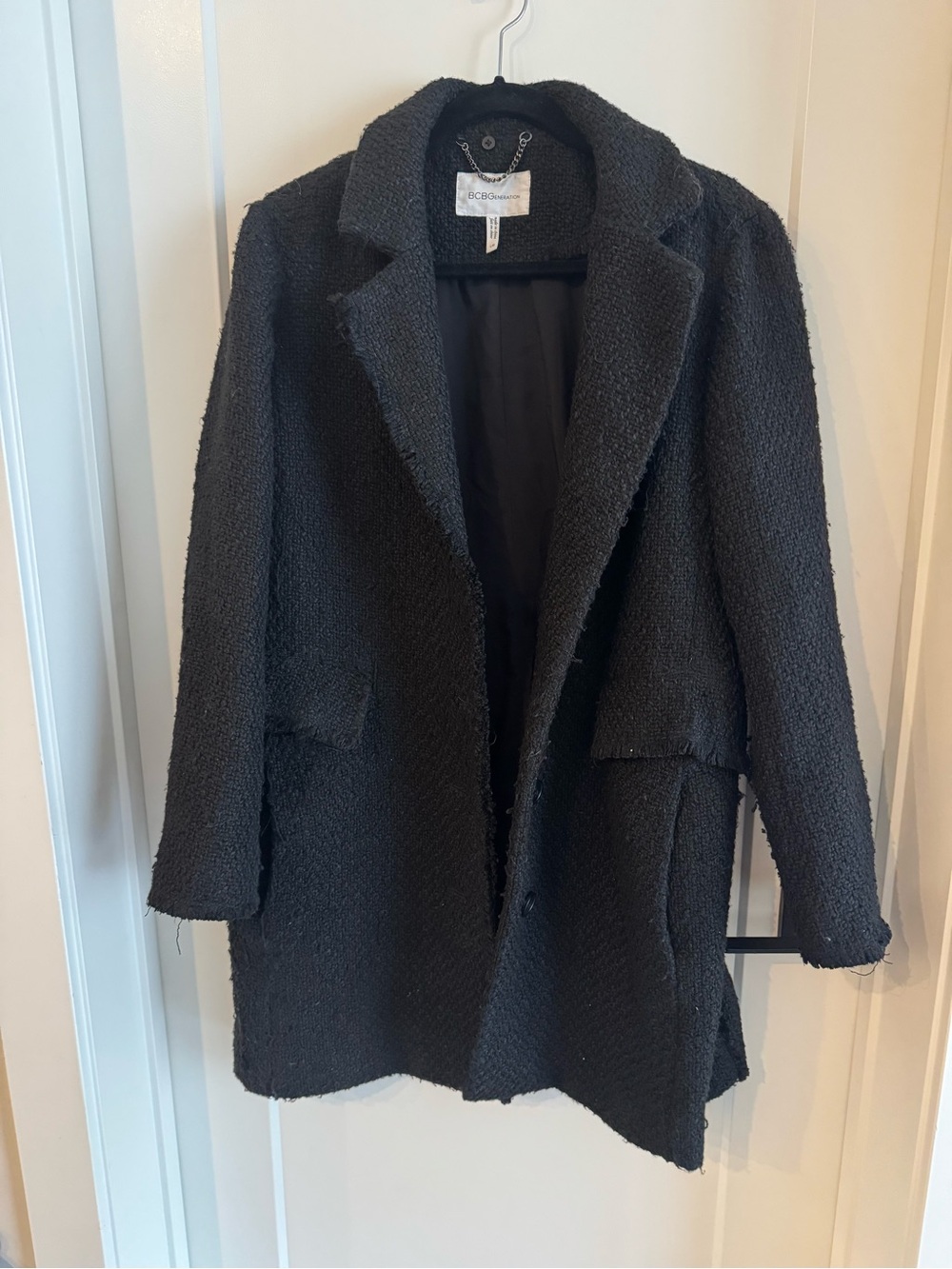 BCBGeneration Black Bouclé Blazer Coat